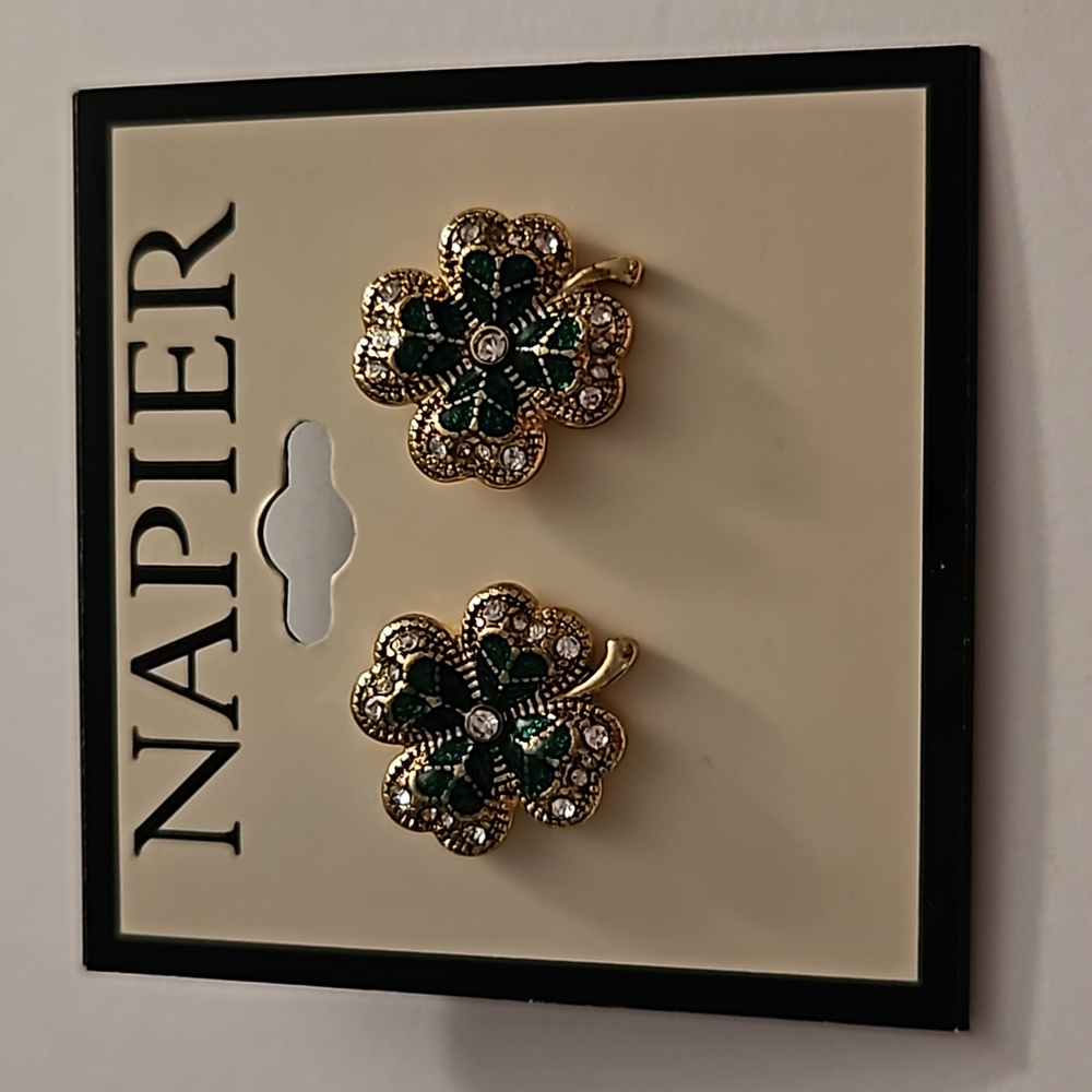 NAPIER 4 leaf clover earrings